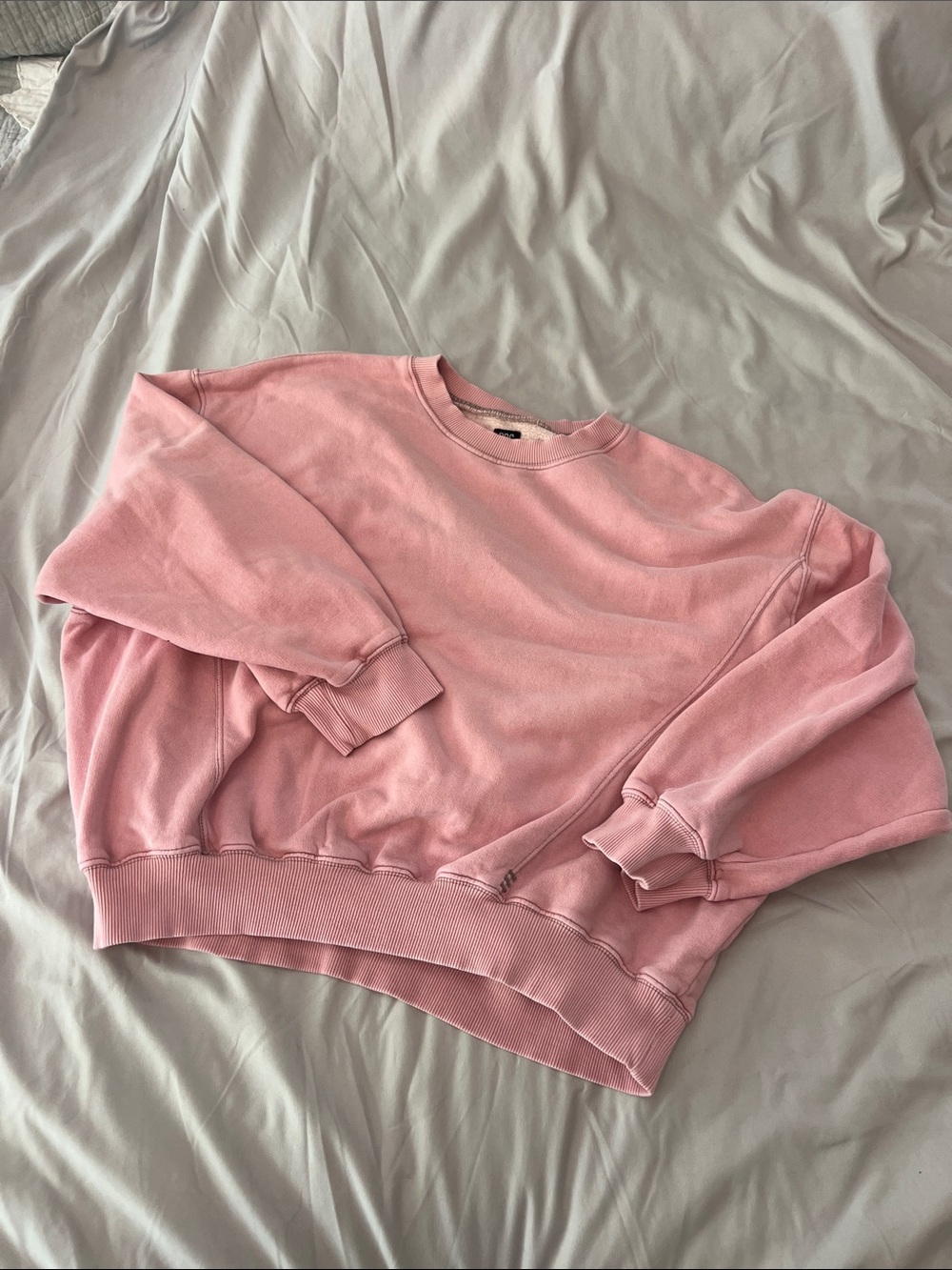 BDG Pink Fleece-Lined Crewneck Sweatshirt